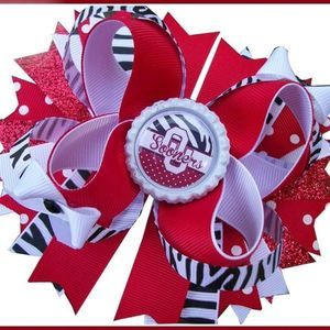 4.5 INCH NCAA UNIVERSITY OF OKLAHOMA SOONERS HAIRBOW